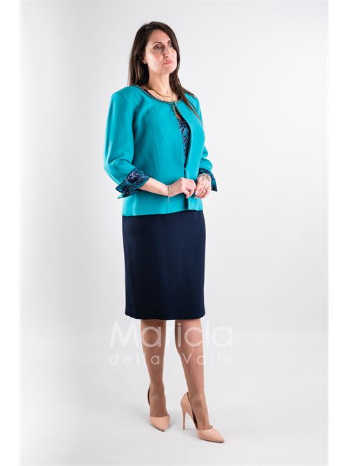 tubino ricamo con bolero ricamo PAOLA FORTI | PF3170BLU